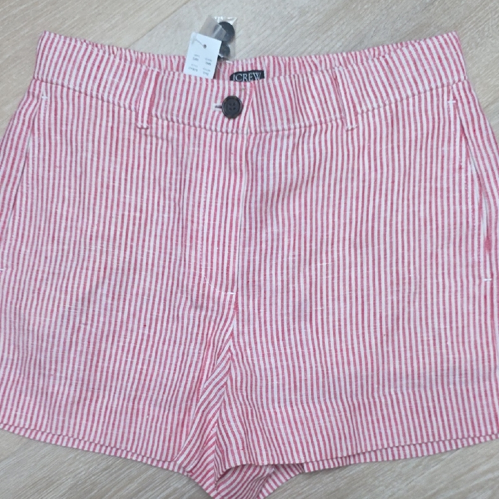 J. Crew Red and White Striped Women's Shorts